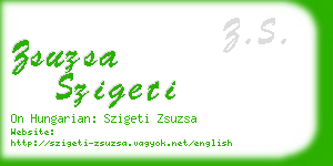 zsuzsa szigeti business card